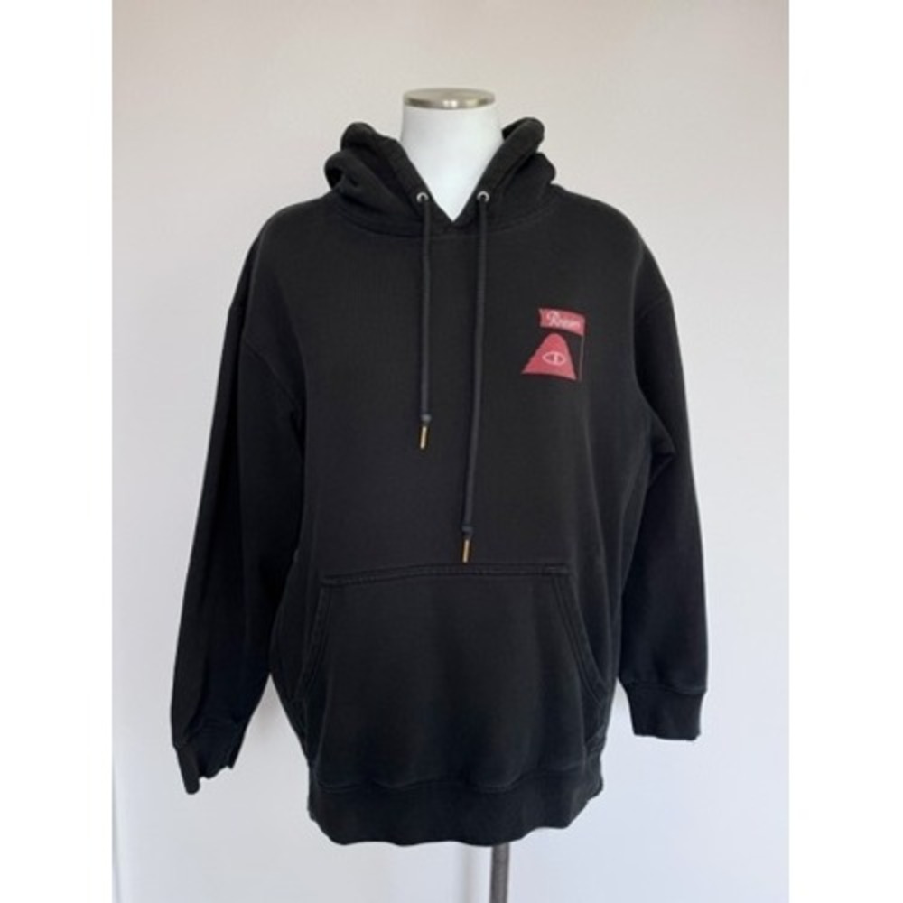 Poler Stuff Rainier Beer Distressed Hoodie Mens Large Black Thrashed Pullover